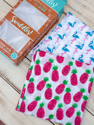 Pineapple Joy Organic Cotton Muslin Swaddles - Pinklay