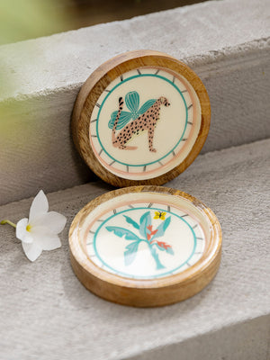 Pink Nomad Wooden Coasters - Pinklay
