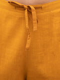 Solid Yellow Cotton Slub Lantern Pants - Pinklay