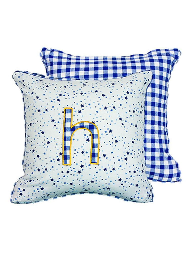 Letter H Cotton Cushion Cover - 12 Inch - Pinklay