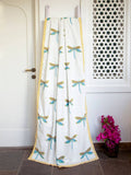 Dragonfly Block Printed Muslin Dohar - Pinklay
