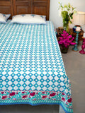 Firoza Block Printed Cotton Bedsheet - Pinklay