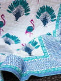 Tropical Paradise Block Printed Cotton Quilt - Pinklay