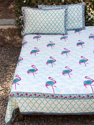 Set of 2 - Flamingo Cotton Pillow Cover - Pinklay