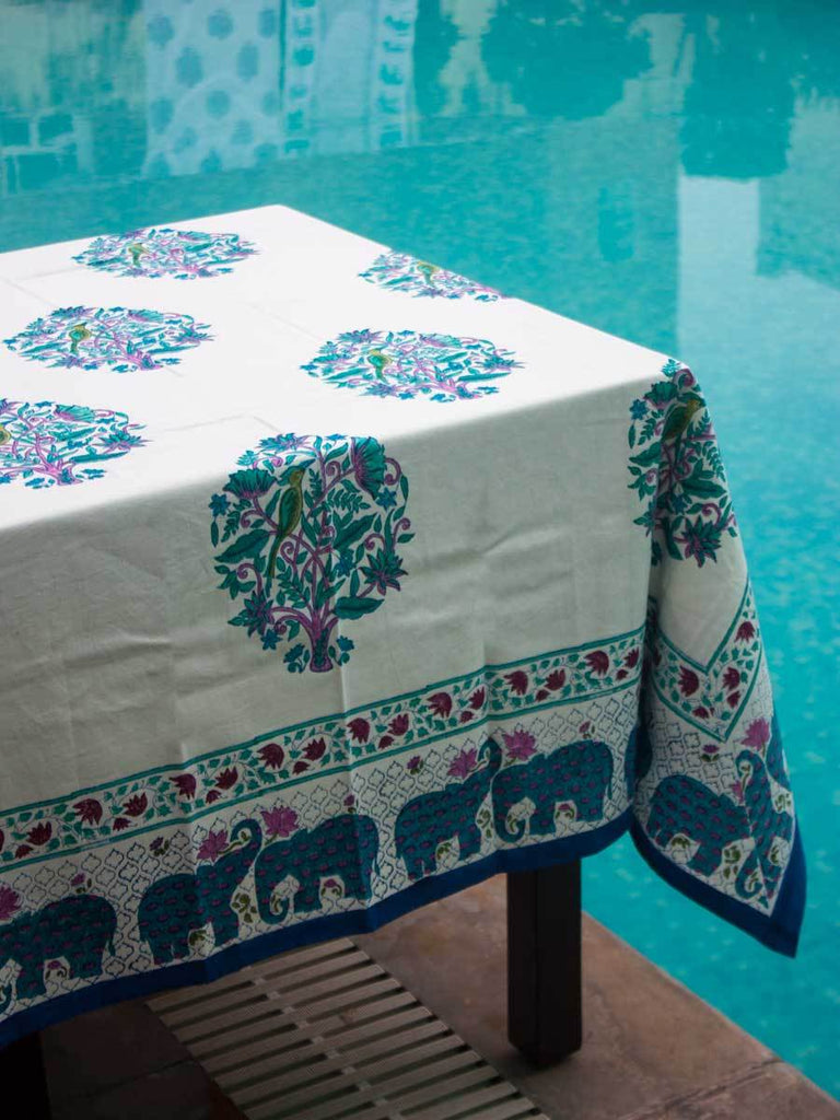 Jaipur Block Printed Cotton Table Cover