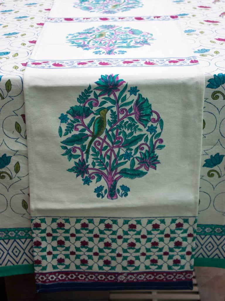 Jaipur Block Printed Cotton Table Runner