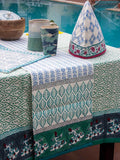 Mahtab Hand Block Print Cotton Table Cover Table Cloths