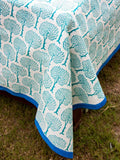 Mahtab Garden Block Printed Cotton Bedsheet - Pinklay