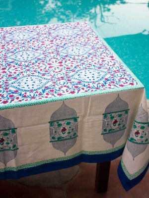 Noor Block Printed Cotton Table Cover