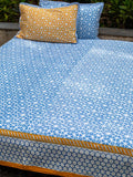 North Star Block Printed Cotton Bedsheet - Pinklay