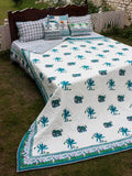 Onam Carnival Block Printed Cotton Quilt - Pinklay