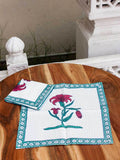 Onam Floral Hand Block Print Cotton Face Towels - Set of 2 Bath Linen