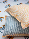 Pookalam Floral Block Printed Cotton Bedsheet - Pinklay