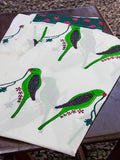 Parrot Block Printed Cotton Curtain - Pinklay