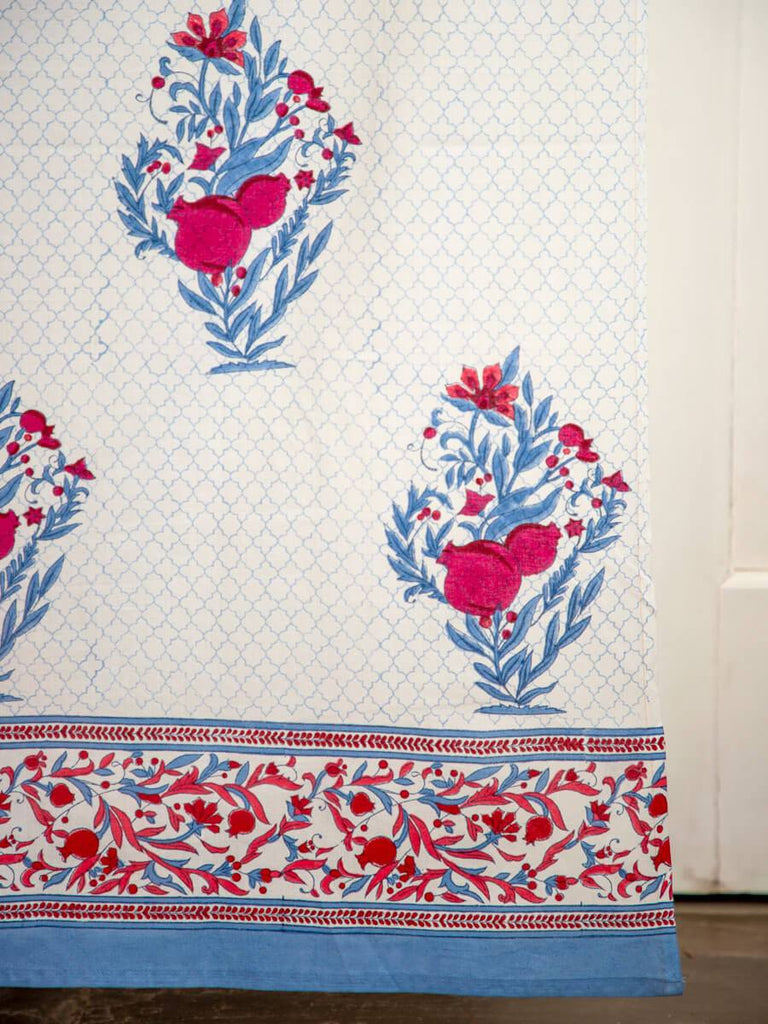 Pinar Block Printed Cotton Curtain - Pinklay