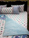 Rambagh Block Printed Cotton Quilt - Pinklay