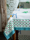 Rimjhim Hand Block Print Cotton Table Cover - Pinklay