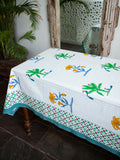 Rimjhim Hand Block Print Cotton Table Cover - Pinklay