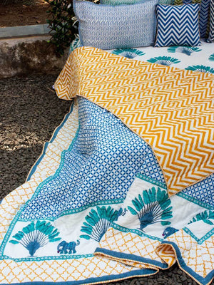 Sitara Block Printed Cotton Quilt - Pinklay