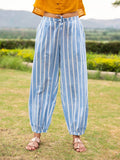 English Stripes Cotton Slub Lantern Pants - Pinklay