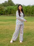 Blue Giraffe Soft Cotton Pajama Set - Pinklay