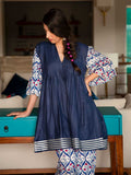 Napa Valley Silk Pintuck Kurta With Modal Silk Pants & Stole Set - Pinklay