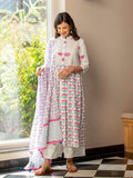 Padmaja Hand Block Print Modal Silk Dupatta - Pinklay