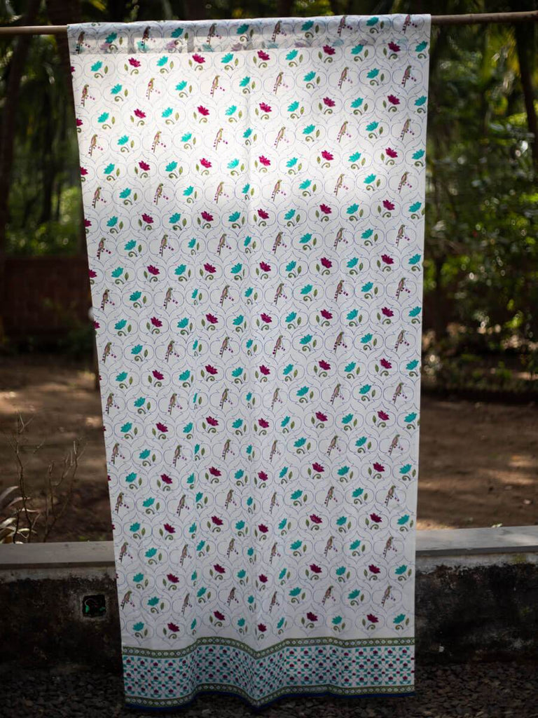 Rambagh Block Printed Cotton Curtain - Pinklay