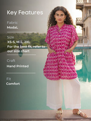 Sharanya Modal Kaftan Shirt Dress - Pinklay