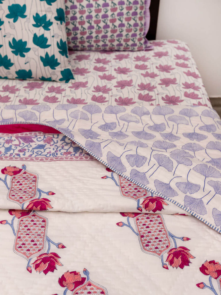 Padmaja Block Printed Cotton Quilt