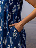 Raha Indigo Sleeveless Cotton Dress/Kurta - Pinklay