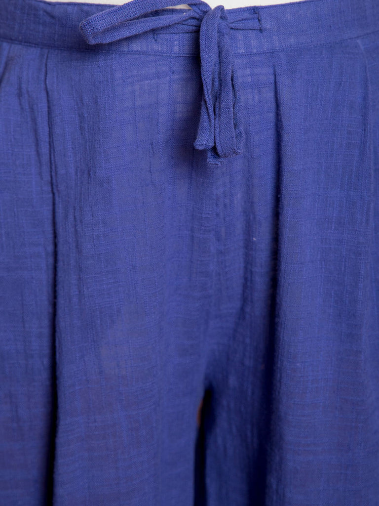 Rich Blue Cotton Lantern Pants | Pinklay