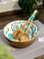 Set of 3 - Coral Catwalk Salad Bowl With Serving Spoons - Pinklay