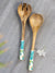 Set of 3 - Coral Catwalk Salad Bowl With Serving Spoons - Pinklay