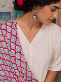 White Rayon Embroidered Kurta | Pinklay