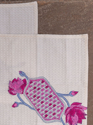 Vriddhi Block Printed Face Towels - Pinklay