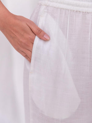 Summer White Rayon Trousers - Pinklay