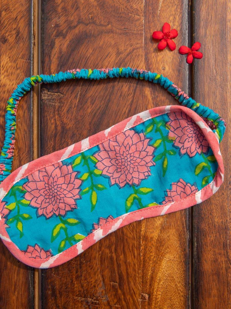 Floral Turquoise Eye Mask - Pinklay 