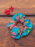 Floral Turquoise Peony Scrunchie - Pinklay