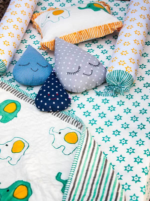Appu GOTS Certified Organic Cotton Cot Bedding Set of 6 - Pinklay