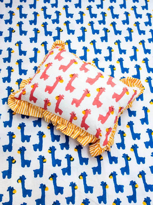 Pink Giraffe Organic Cotton Infant Pillow Kids Fitted Sheet