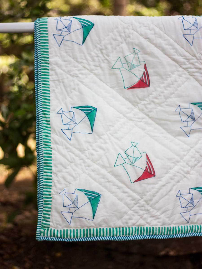 Kite GOTS Certified Organic Cotton Reversible Quilt for Infants and Toddlers Kids Quilts & Dohars